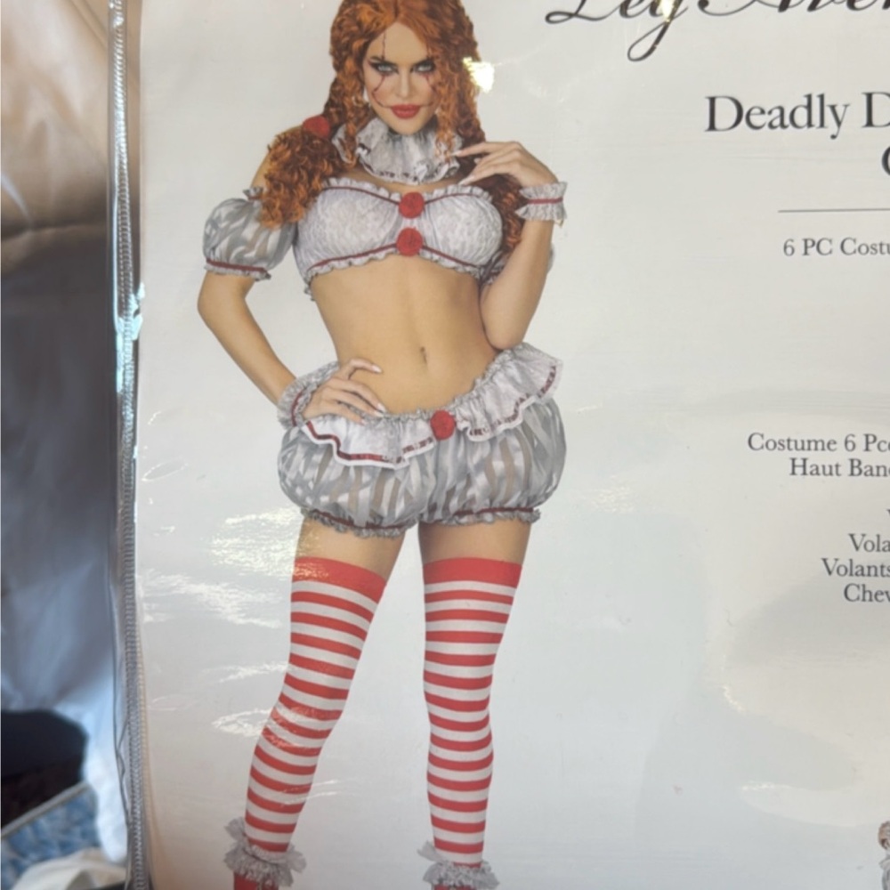 Gray and Red Striped Costume Set
